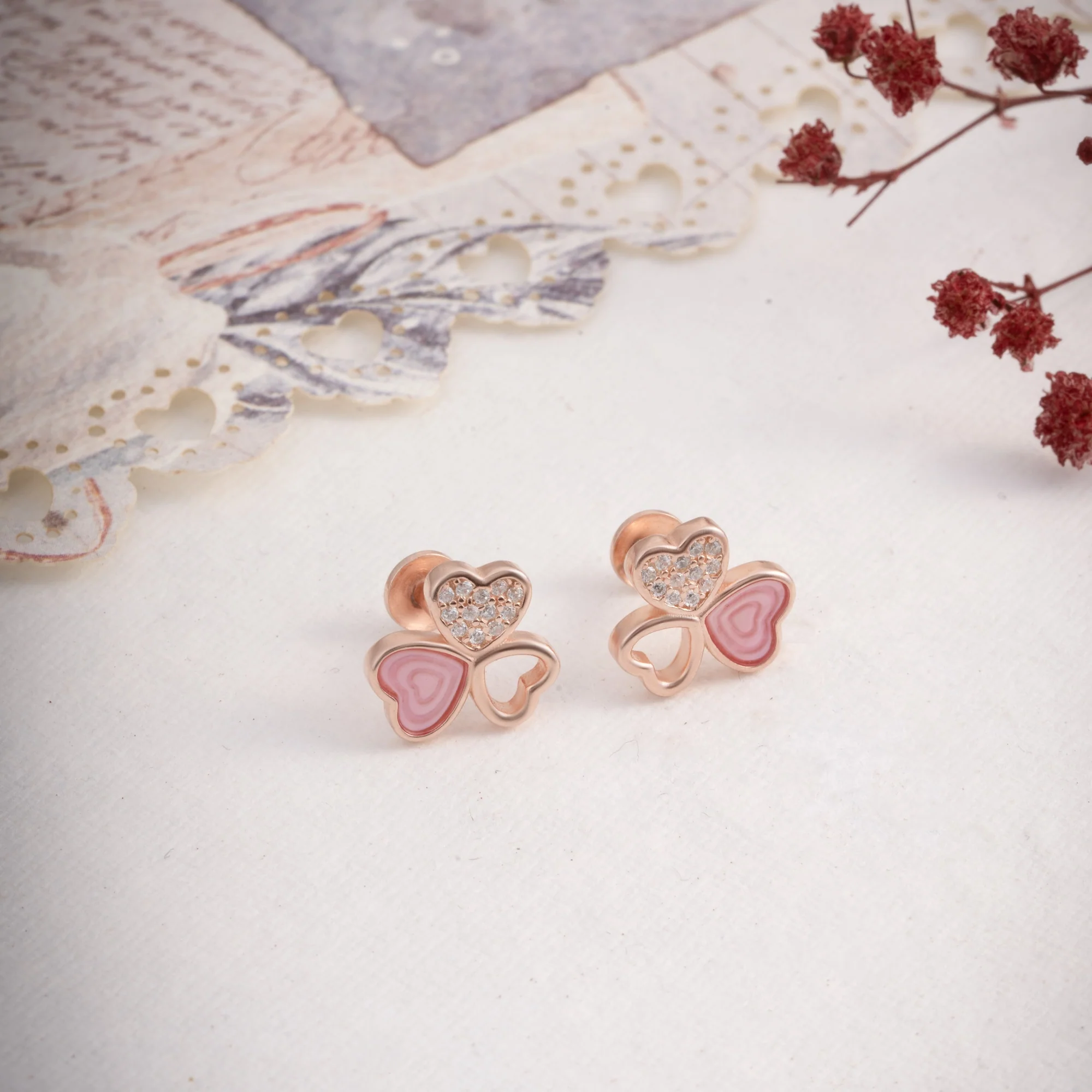 Blush Heart Studs - Image 2