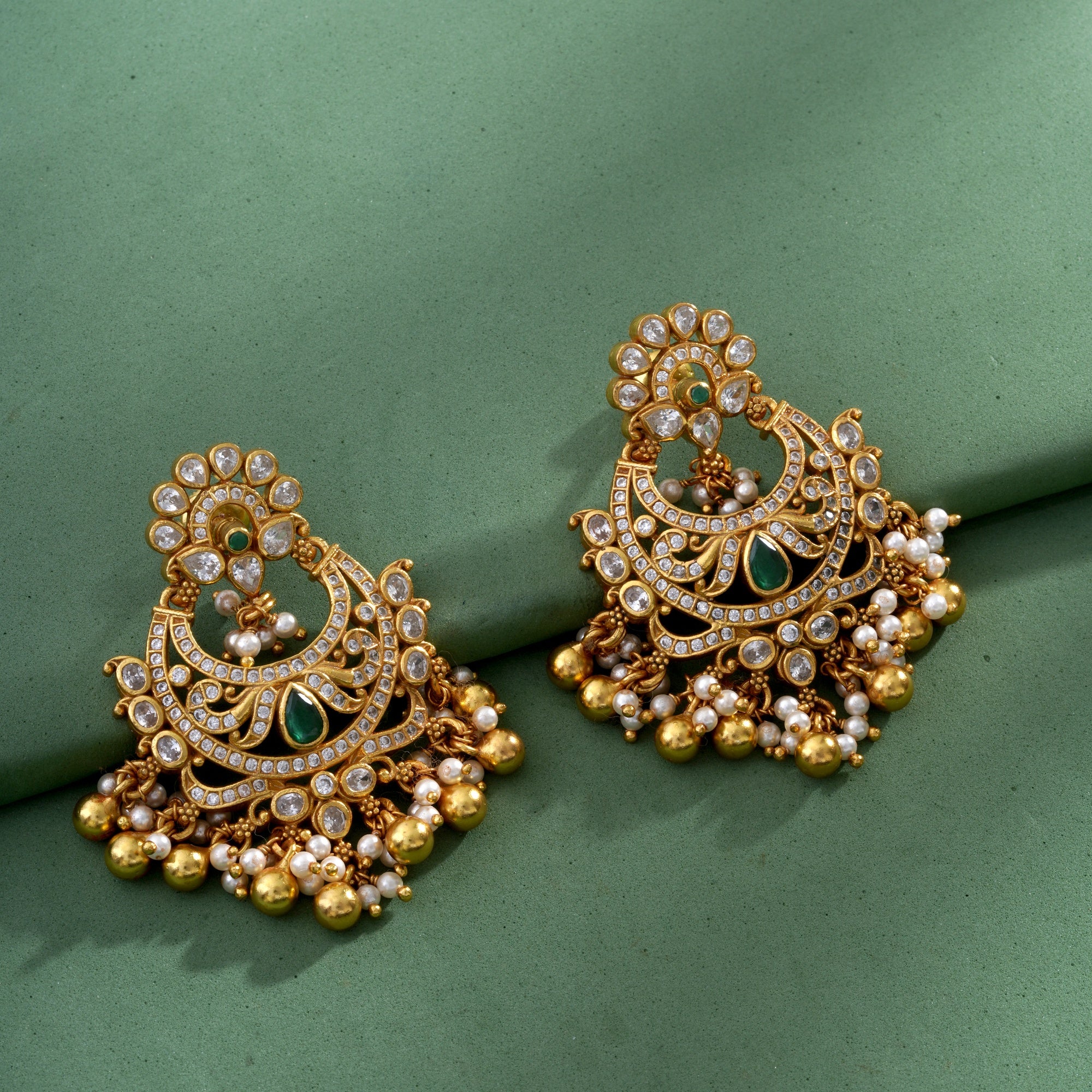Celestial Phool Chandbali - Image 2