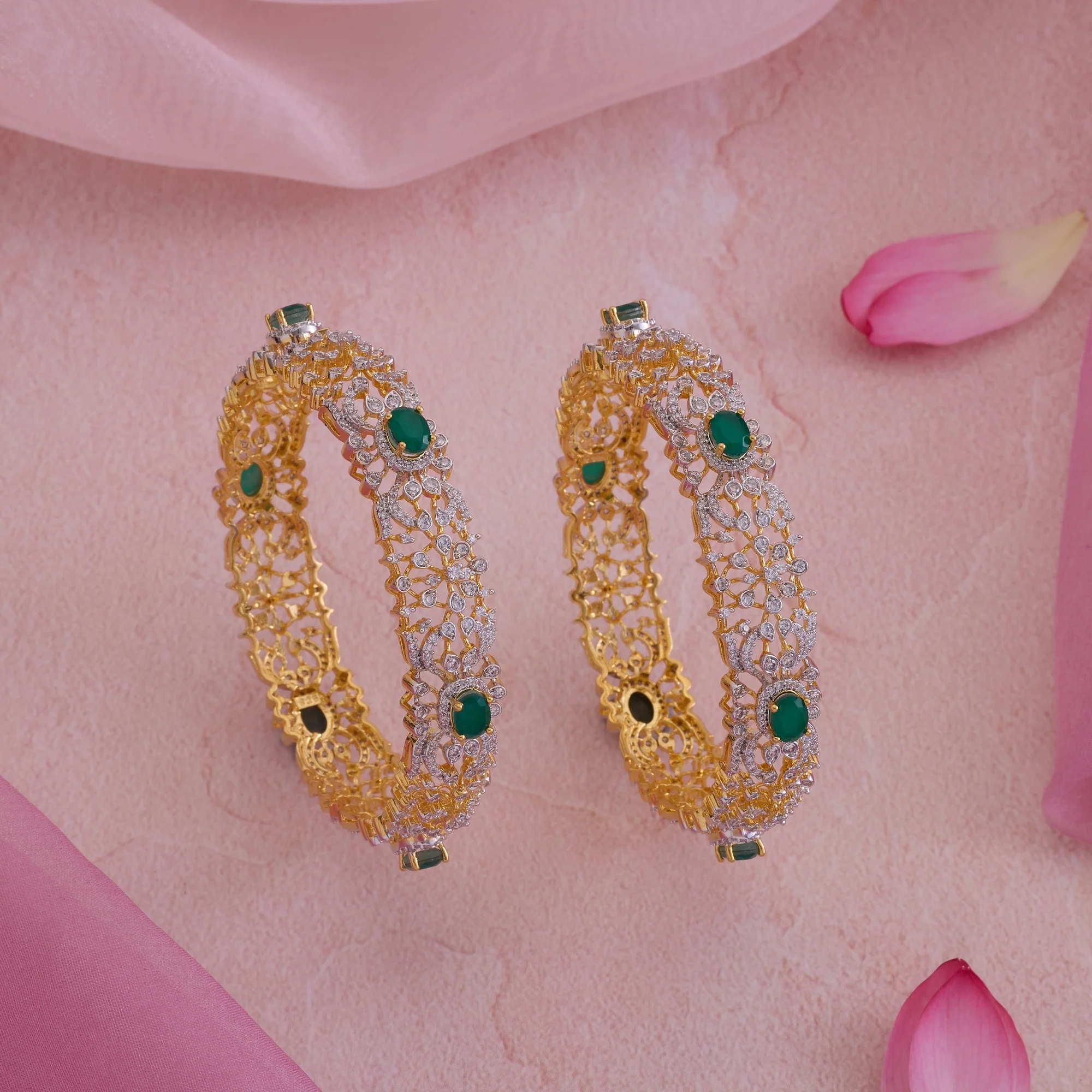 Circlora Emerald CZ Bangles