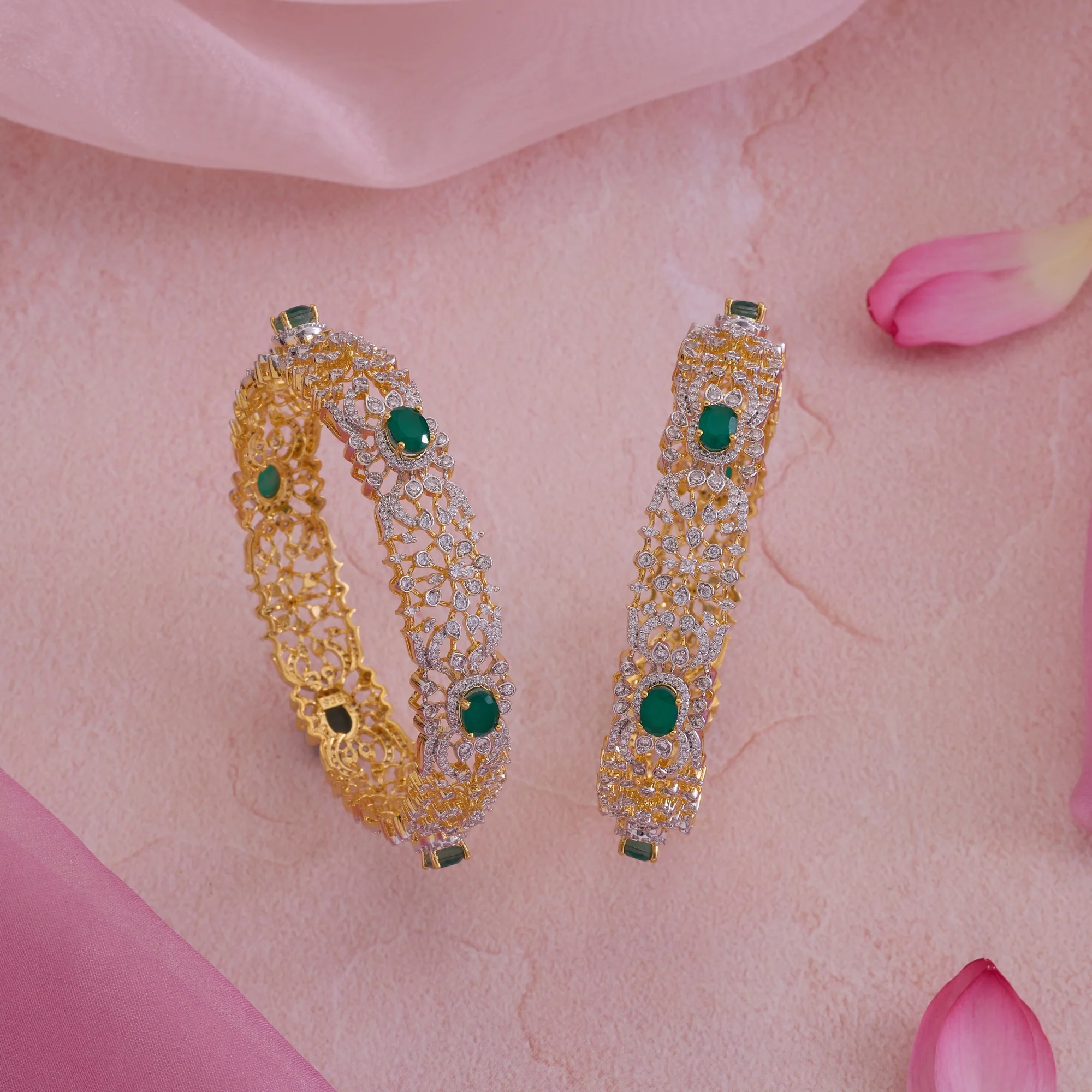 Circlora Emerald CZ Bangles - Image 2