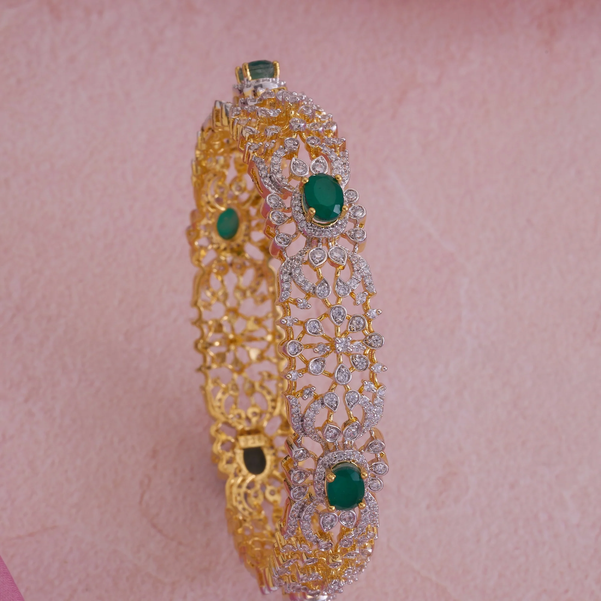 Circlora Emerald CZ Bangles - Image 3