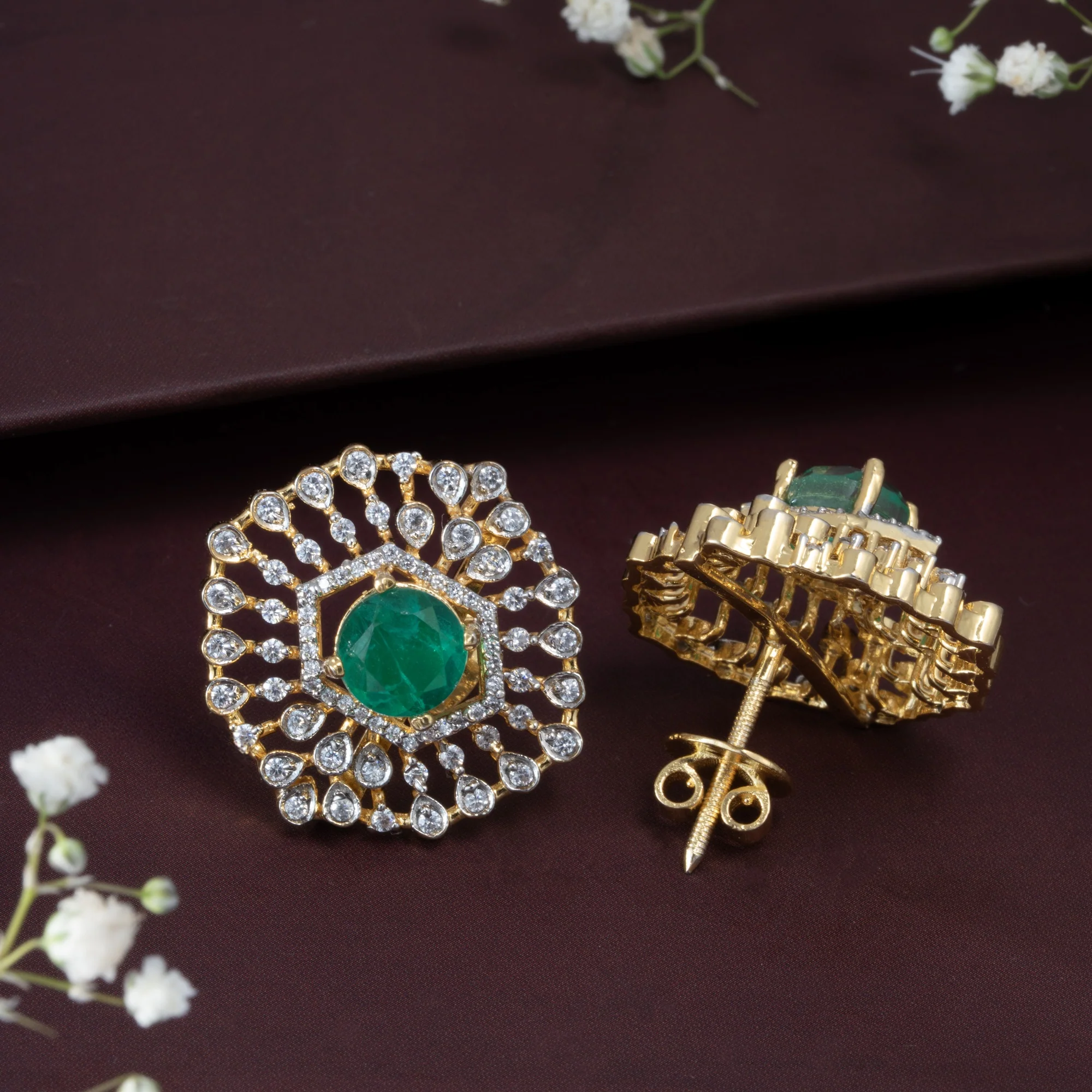 Czara Emerald Studs - Image 3