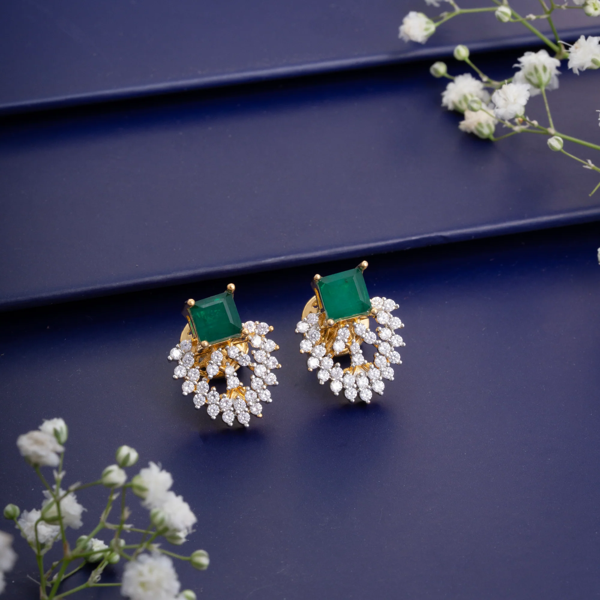 Czara Square Stud Earrings - Image 2