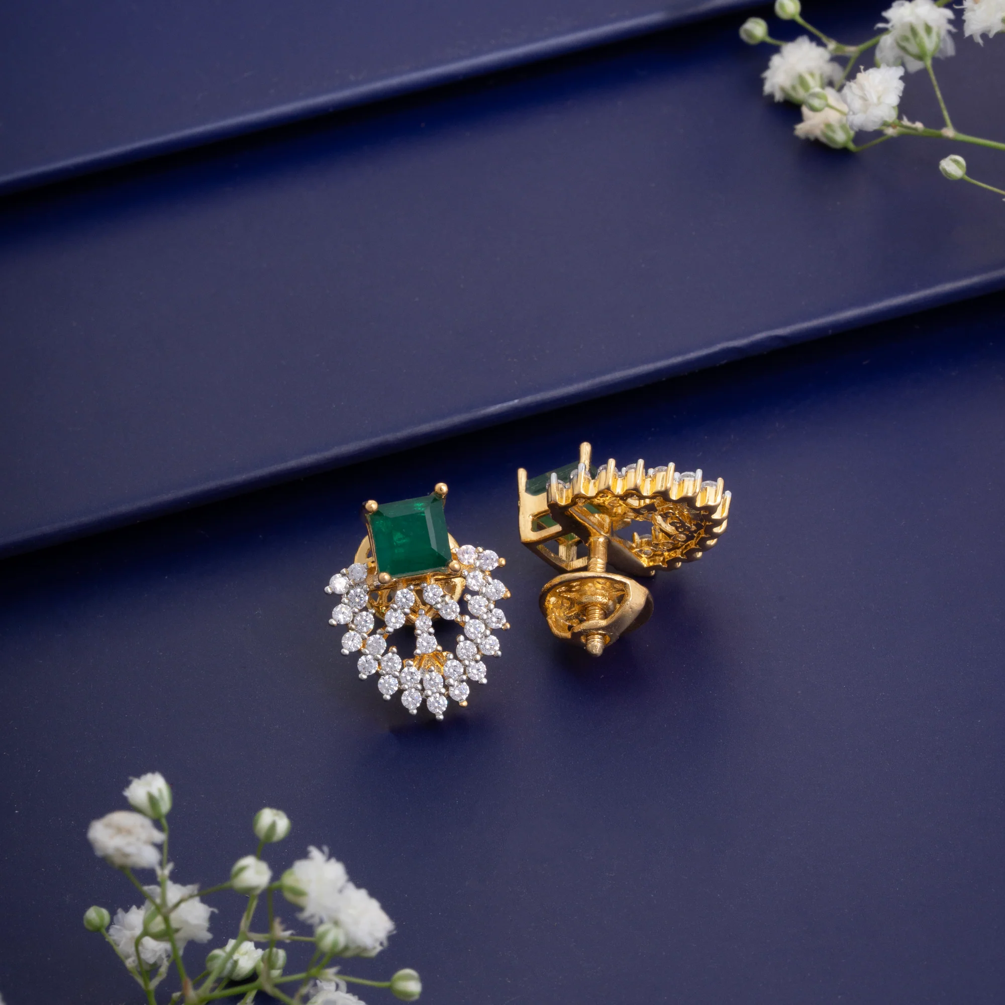 Czara Square Stud Earrings - Image 3