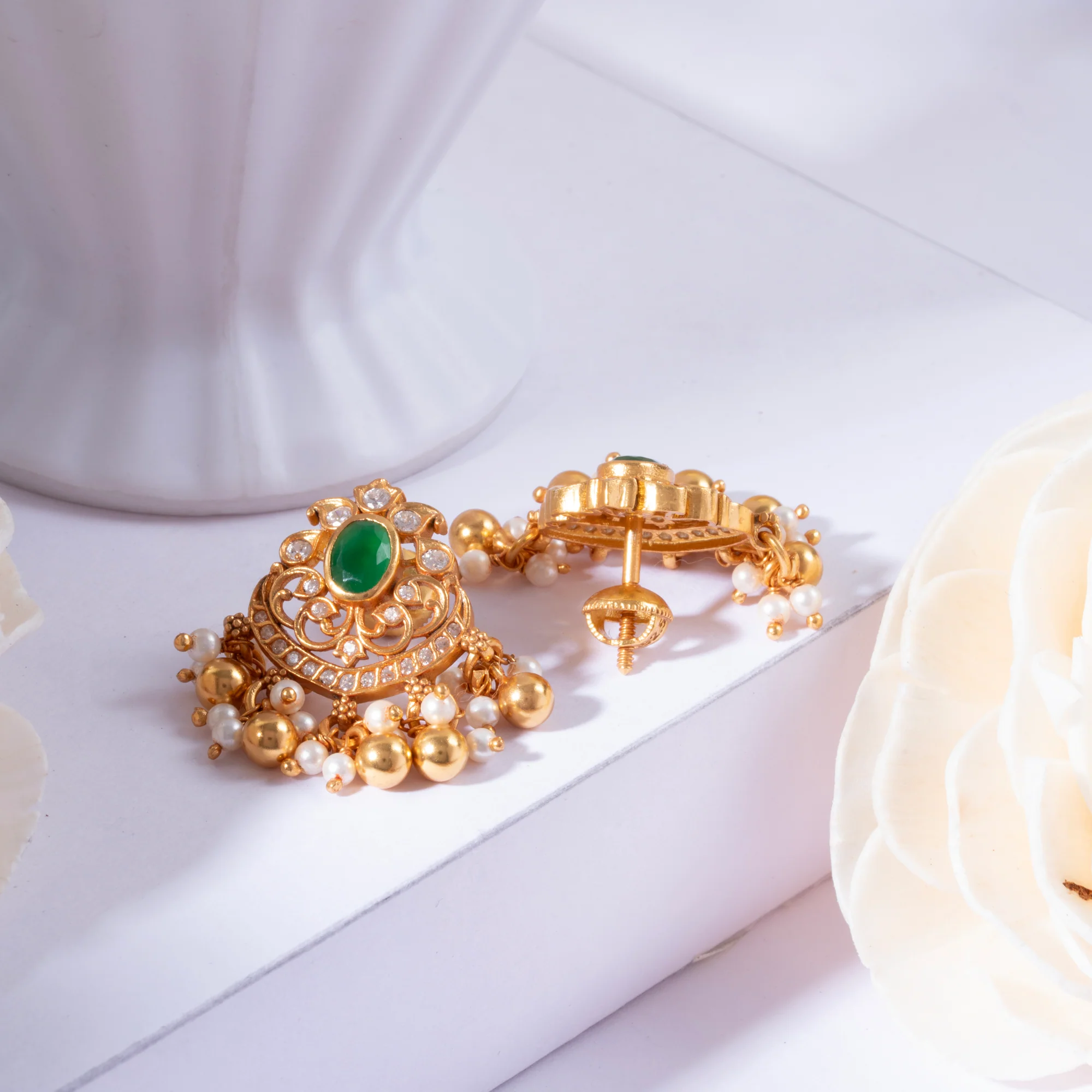 Luxe Pearl Veil Studs - Image 3