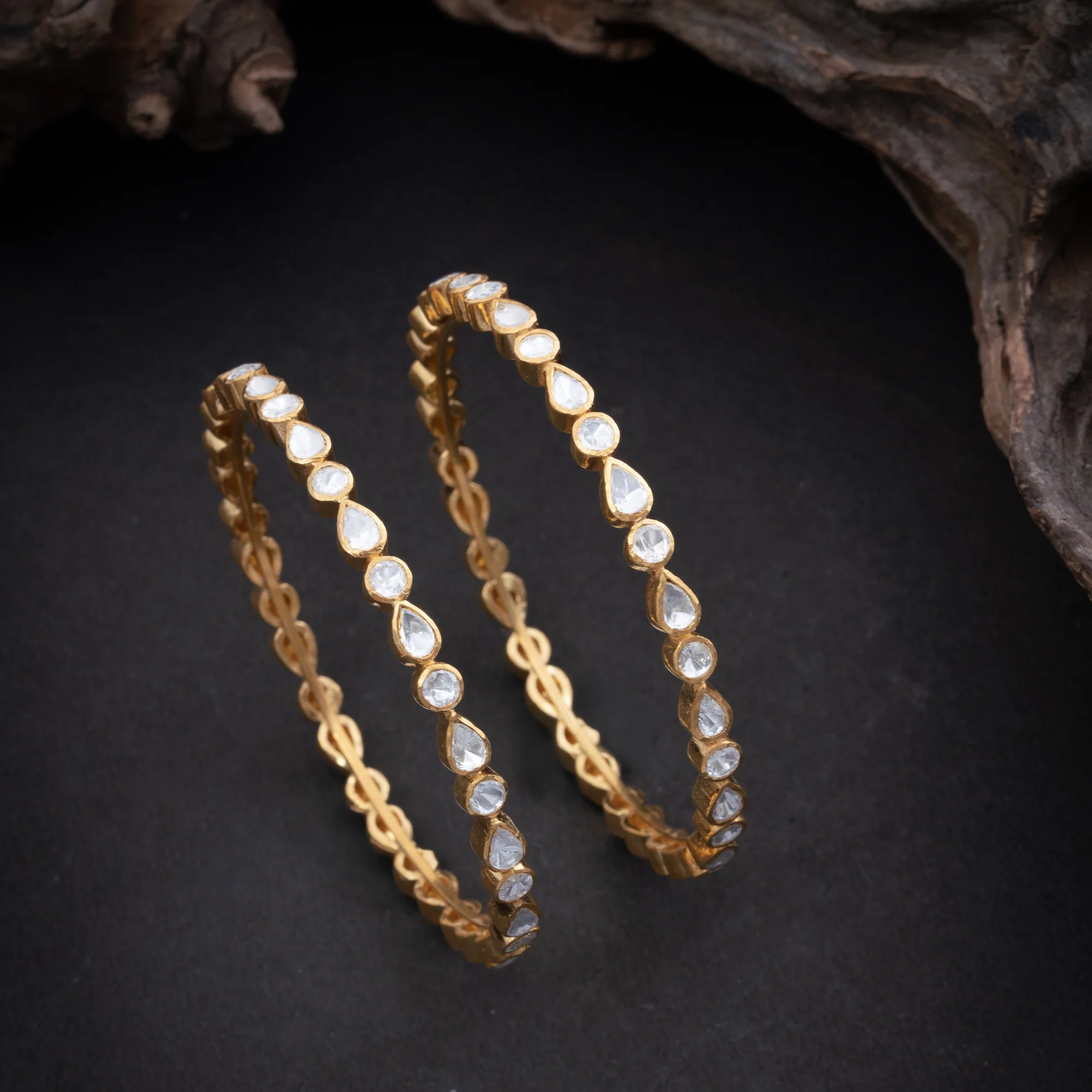 Moissaluxe Polki Bangles