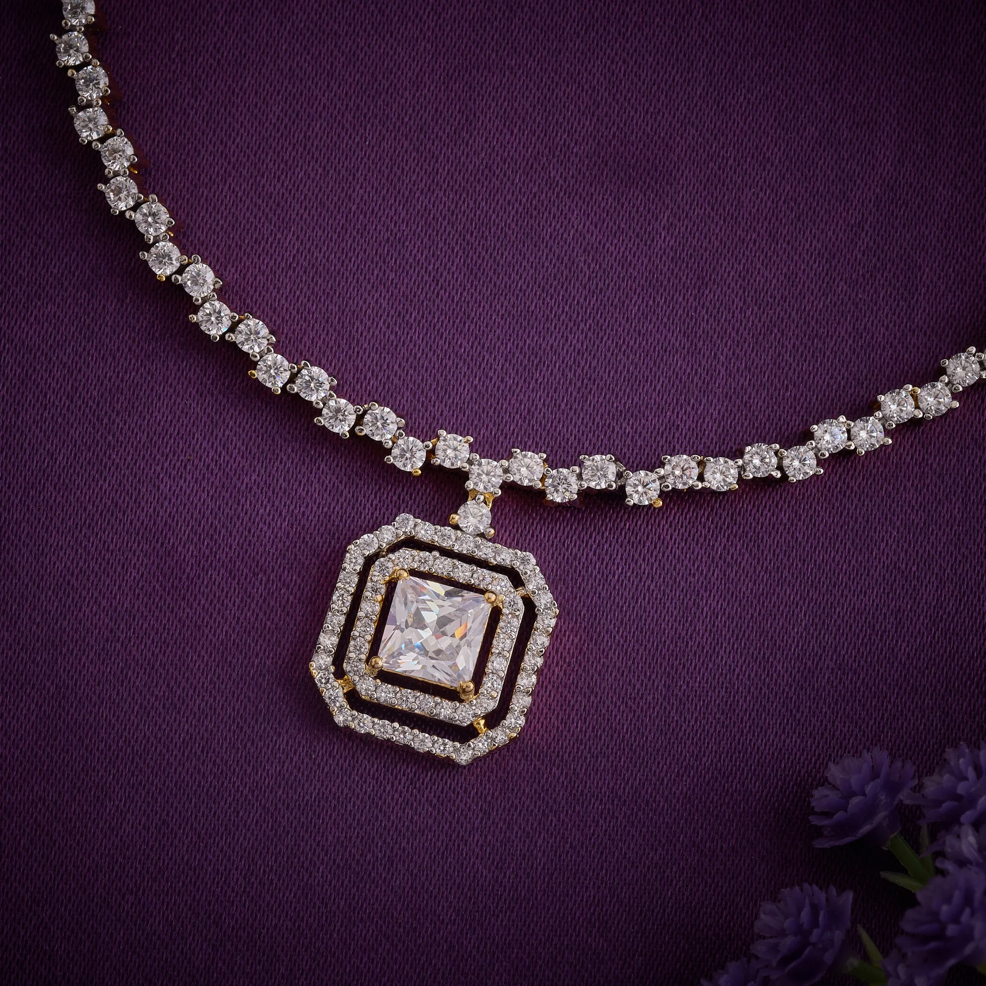 Moonlight CZ Necklace Set - Image 2