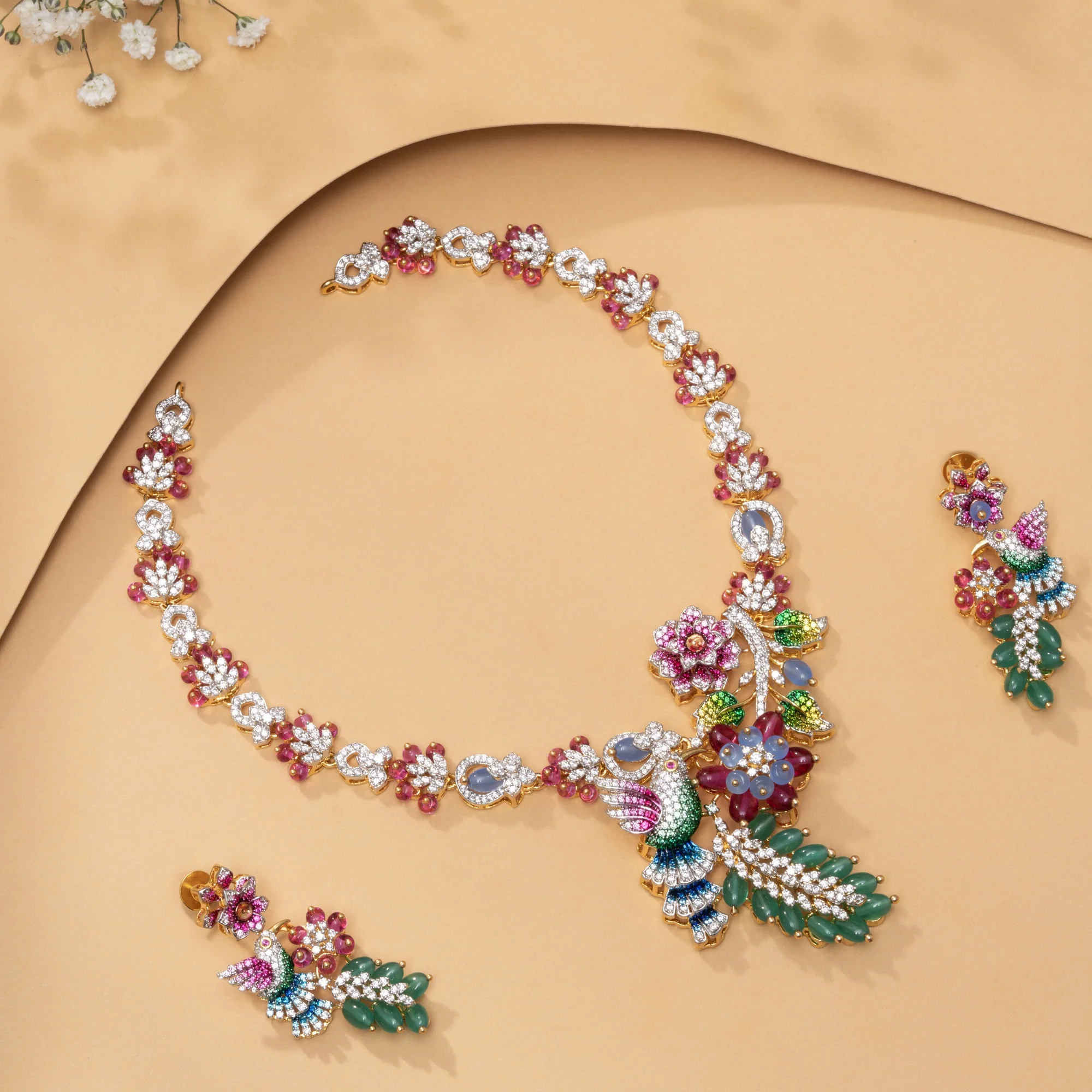 Humming CZ Necklace Set
