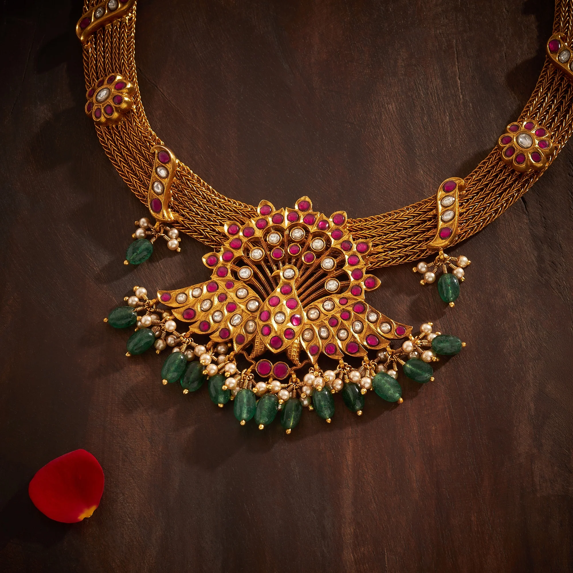 Opened-Feathre Kundan Set - Image 2