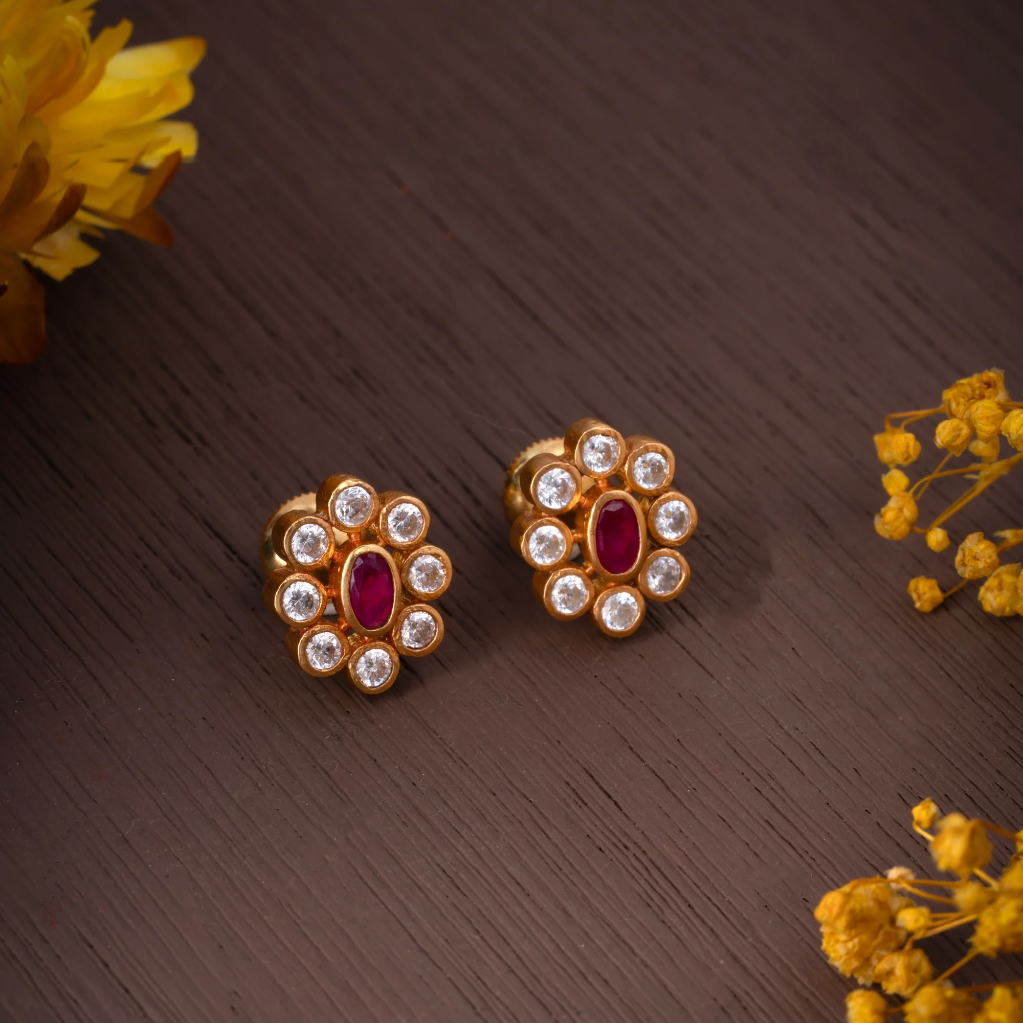 Oval Velvet Studs - Image 2