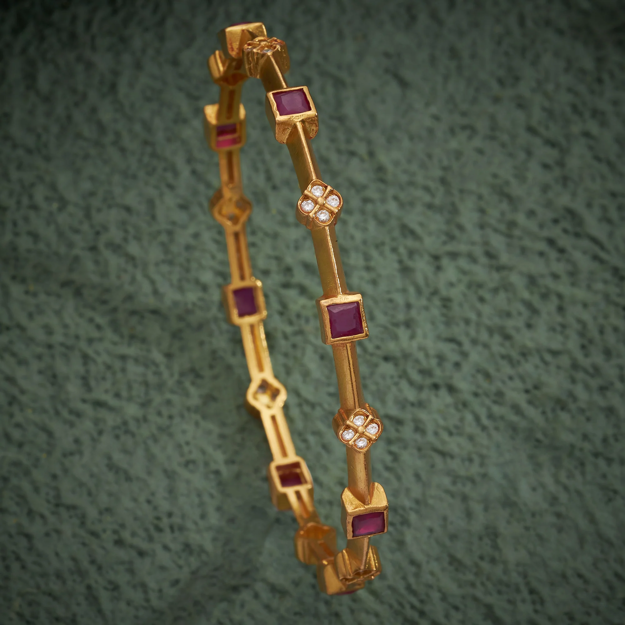 Square-Rosy Stone Bangles - Image 3